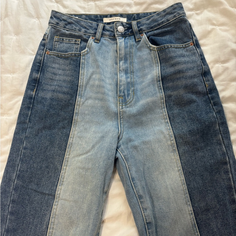 PacSun High Rise Two-Tone Blue Jeans